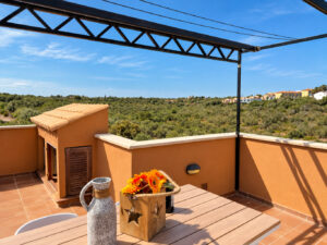 Weitblick ins Grüne von der Dachterrasse der Penthouse Wohnung in Cala Mandia